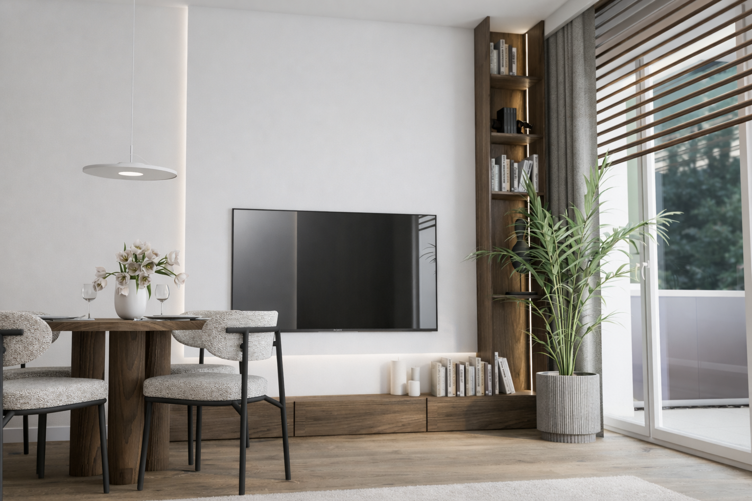 Strefa wypoczynkowa z telewizorem